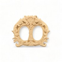 Wood Carving Decorative Frame Double Oval 6cmX5cm.