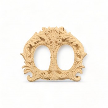 Wood Carving Decorative Frame Double Oval 6cmX5cm.
