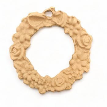 Wood Carved Decorative Wreath Diameter 7cm.