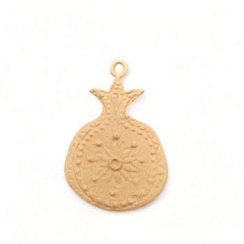 Wood Carved Decorative Pomegranate 5cm. X 4cm.