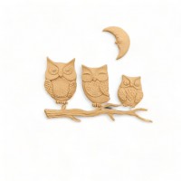 Wood Carved Decorative Owl set of 5 Pieces