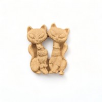Wood Carving Decorative Cats 4cm. X 5cm.