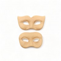 Wood Carving Decorative Mask set of 2 Pieces 4cm. X 2cm.