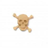 Wood Carved Decorative Skull 4cm. X 5cm.
