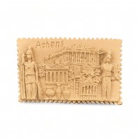 Wood Carved Athens 7cm. X 4cm.