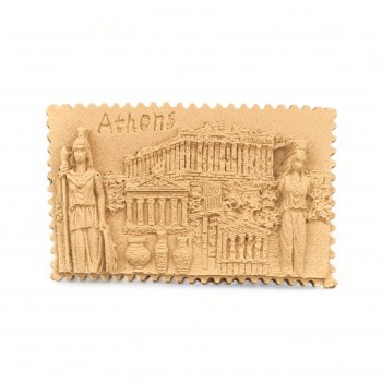 Wood Carved Athens 7cm. X 4cm.
