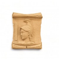 Wood-carved Goddess Athena 5cm. X 6cm.