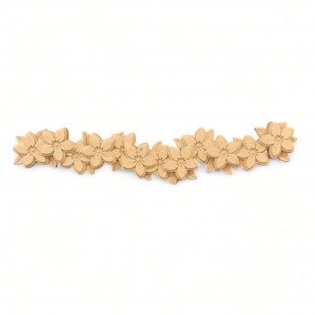 Wood Carved Decorative Flower Garland 14cm. X 2cm.