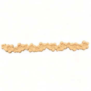 Wood Carved Decorative Flower Garland 17cm. X 1cm.