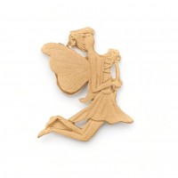 Wood Carved Decorative Fairy 7.5cm. X 8.5cm.
