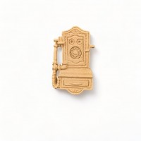 Wood Carved Decorative Antique Telephone 5cm. X 2.8cm.