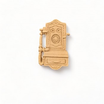 Wood Carved Decorative Antique Telephone 5cm. X 2.8cm.