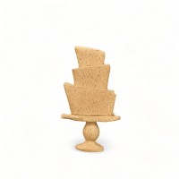 Wood Carved Decorative Cake 4.5cm. X 3cm.