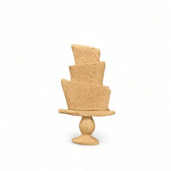 Wood Carved Decorative Cake 4.5cm. X 3cm.