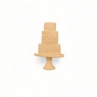 Wood Carved Decorative Cake 4.5cm. X 3cm.