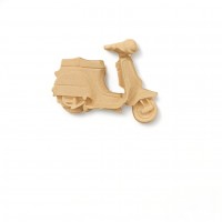 Wood Carved Decorative Vespa 4cm. X 4cm.