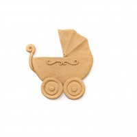 Wood Carved Decorative Trolley 4.5cm. X 4.5cm.