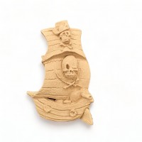 Wood Carved Decorative Pirate Ship 7cm. X 4cm.