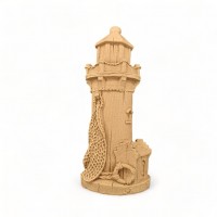Wood Carved Decorative Lighthouse 9cm. X 4cm.