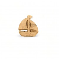 Wood Carved Decorative Boat 4.5cm x 4.5cm.