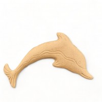 Wood Carved Decorative Dolphin 7.5cm. X 5cm.