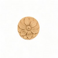 Wood Carved Flower Rosette Diameter 9cm. .