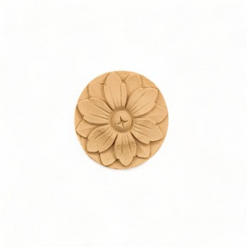Wood Carved Flower Rosette Diameter 9cm. .
