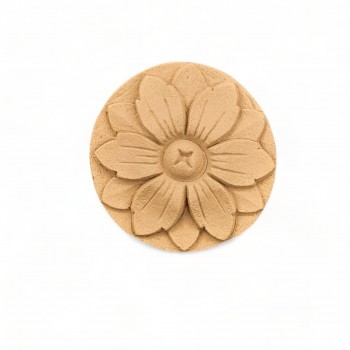 Wood Carved Flower Rosette Diameter 9cm. .