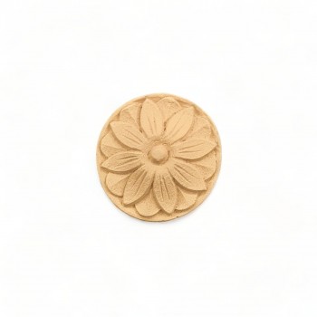 Wood Carved Flower Rosette diameter 7cm.