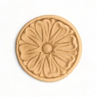 Wood Carving Decorative Flower Rosette Diameter 6cm.