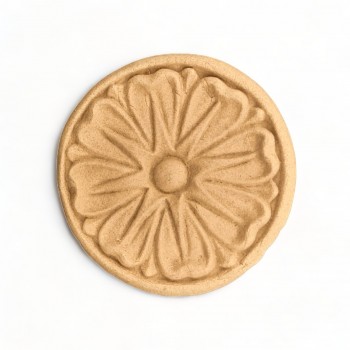 Wood Carving Decorative Flower Rosette Diameter 6cm.