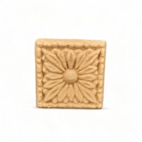 Wood Carved Decorative Flower Tile 3.3cm. X3.3cm