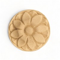 Wood Carving Decorative Flower Rosette Diameter 5cm.