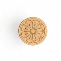 Wood Carved Flower Rosette 5cm.