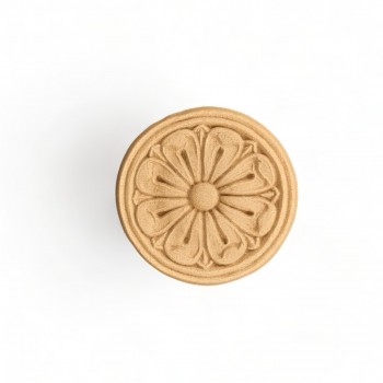Wood Carved Flower Rosette 5cm.