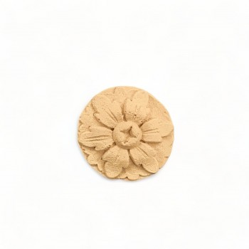 Wood Carved Flower Rosette Diameter 4cm.
