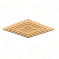 Wood Carved Decorative Rhombus 7.5cm. X 2.8cm