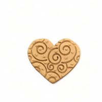 Wood Carved Decorative Heart 3cm. X 3cm.