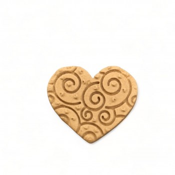 Wood Carved Decorative Heart 3cm. X 3cm.