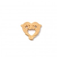 Wood Carved Decorative Heart 3cm. X 3.5cm.