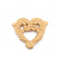 Wood Carved Decorative Heart 1cm. X 1cm.