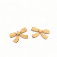 Wood Carved Decorative Set of 2 Pieces Bow 2cm. X 1cm.