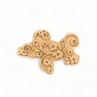 Wood Carved Decorative Flower 5cm. X 7.5cm.