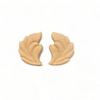 Wood Carved Decorative leaf set of 2 Pieces 3cm. X 2cm.