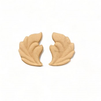 Wood Carved Decorative leaf set of 2 Pieces 3cm. X 2cm.