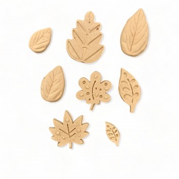 Wood Carved Decorative Leaves set of 8 Pieces