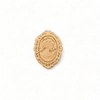 Wood Carving Decorative Cameo 2cm. X 3cm.