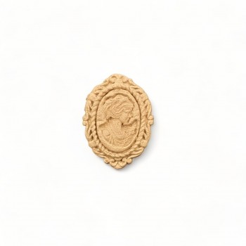 Wood Carving Decorative Cameo 2cm. X 3cm.