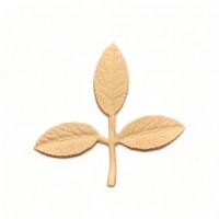 Wood Carving Decorative Leaves with branch 4.7cm. X 4.5cm.
