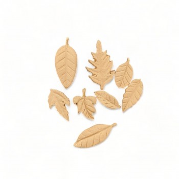 Wood Carved Decorative Leaves set of 8 Pieces